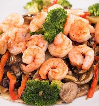 Arepa Oriental con Camarones