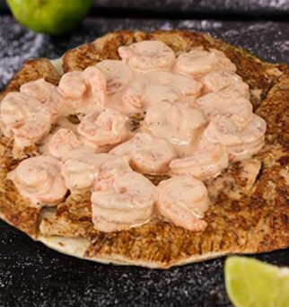 Cañon con Camarones en Salsa Rosada