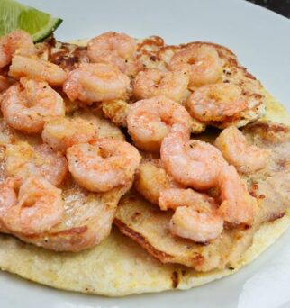 Cañon con camarones al Ajillo